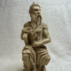 Vtg Italian “MOSE” Moses Sculpture by A. Giannetti, Cast Alabaster 12”